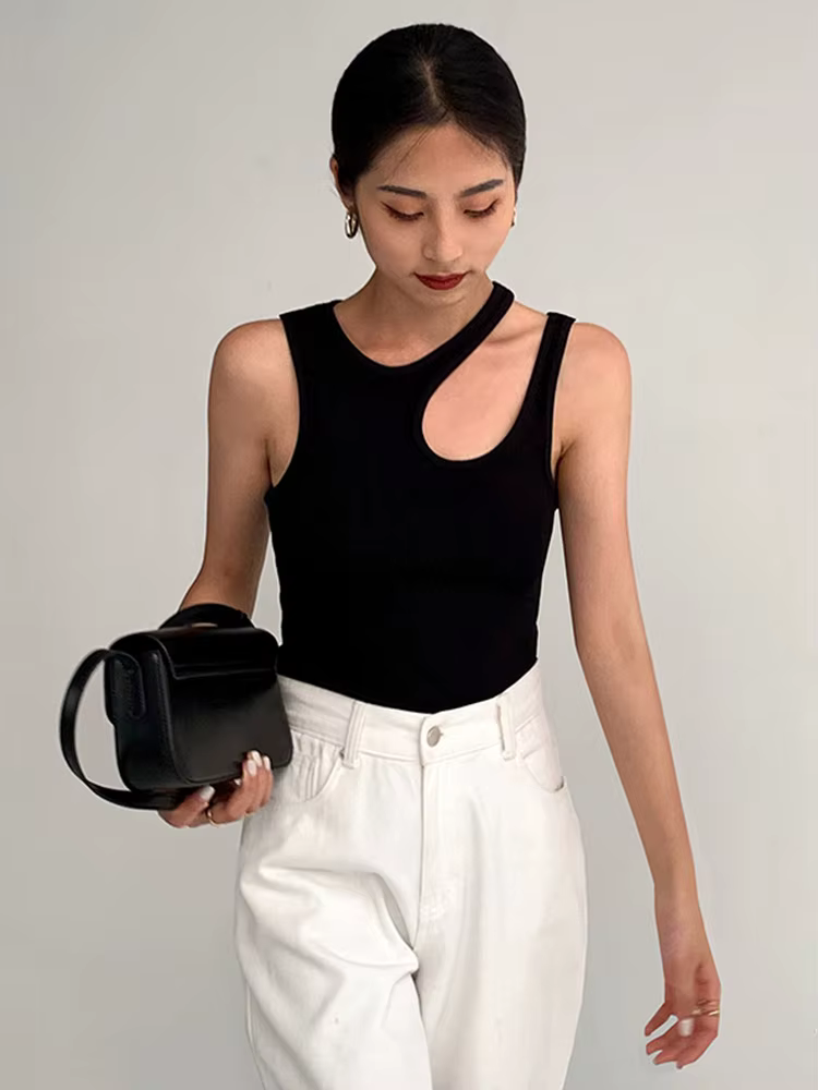 T-shirt col rond femme coupe blanche