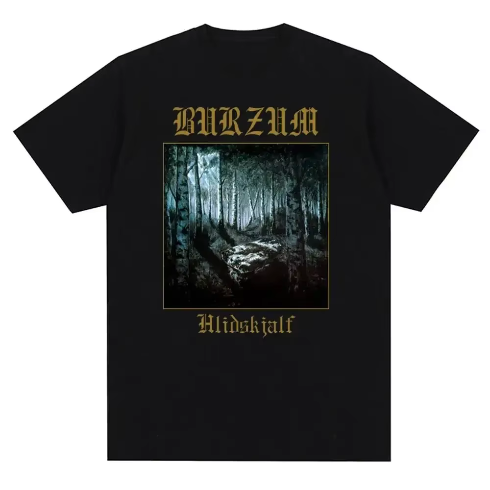 T-shirt vintage en métal avec impression de couverture d'album Burzums