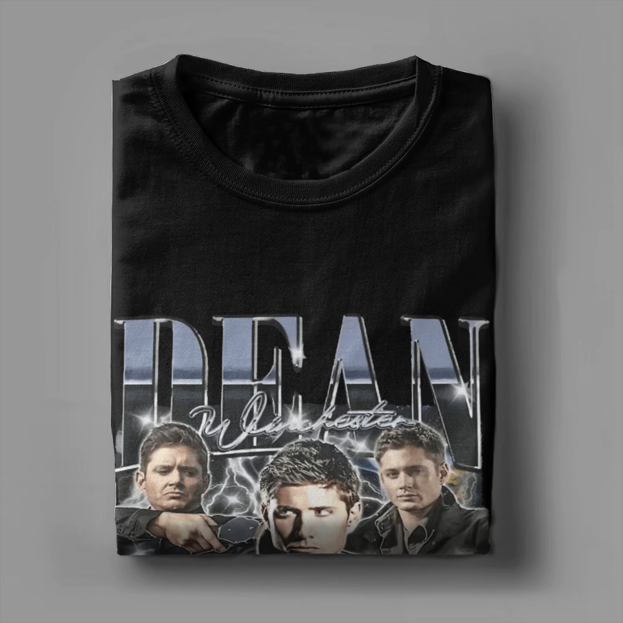 Hommes Dean Winchester surnaturel t-shirts couverture en coton humoristique à manches courtes col rond t-shirts été T-Shirt