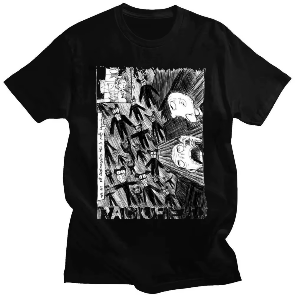 T-shirt avec logo du groupe de rock Radiohead imprimé pour l'été