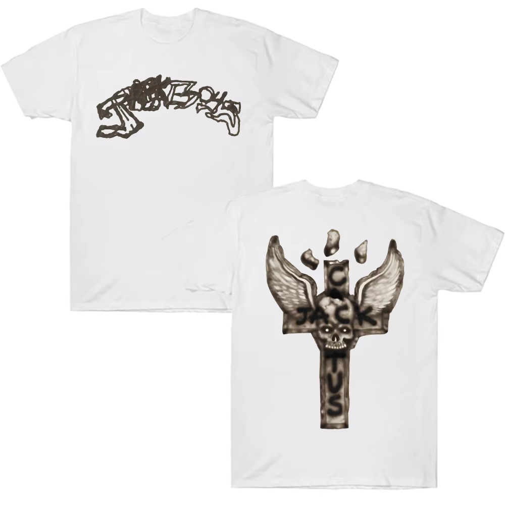 JACKBOYS 2 Album Art Graffiti T-shirt Traviss Scott Cactus Jack hauts ample décontracté coton col rond manches courtes