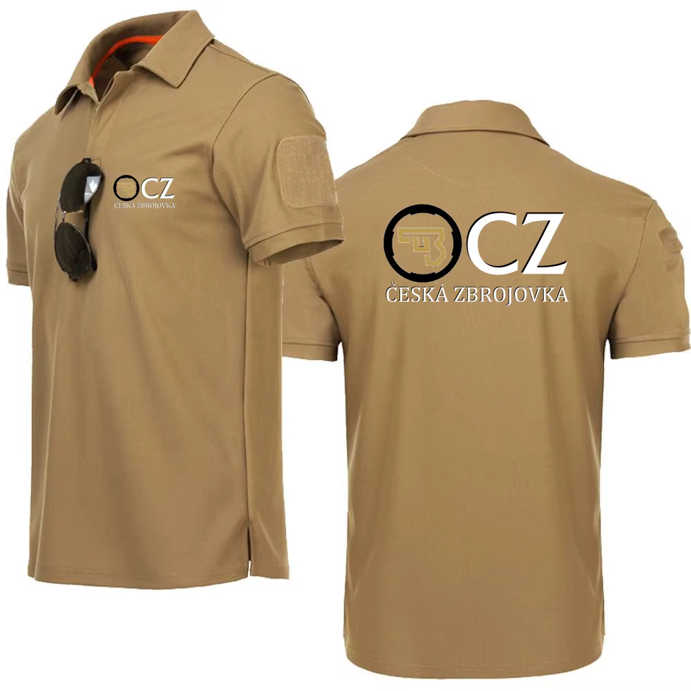 Polos pour hommes Style militaire T-Shirts respirant armée Combat tactique t-shirt CZ Ceska Zbrojovka armes à feu