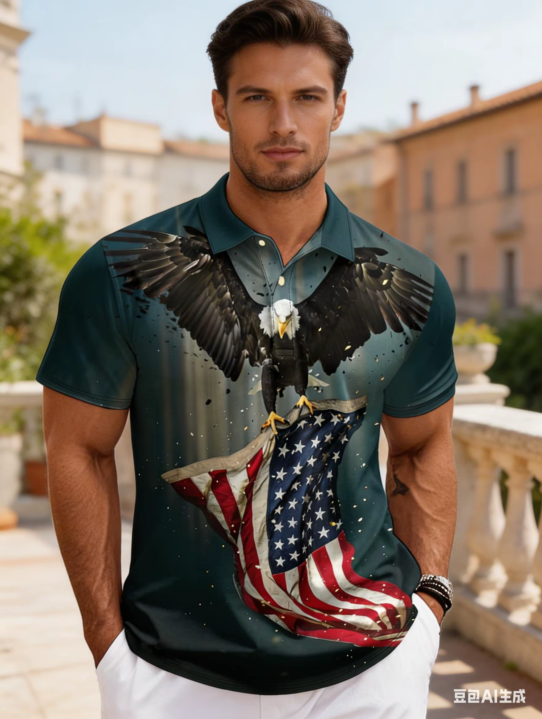 Polo patriotique USA pour homme