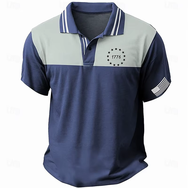 Polo homme à motif lignes colorées