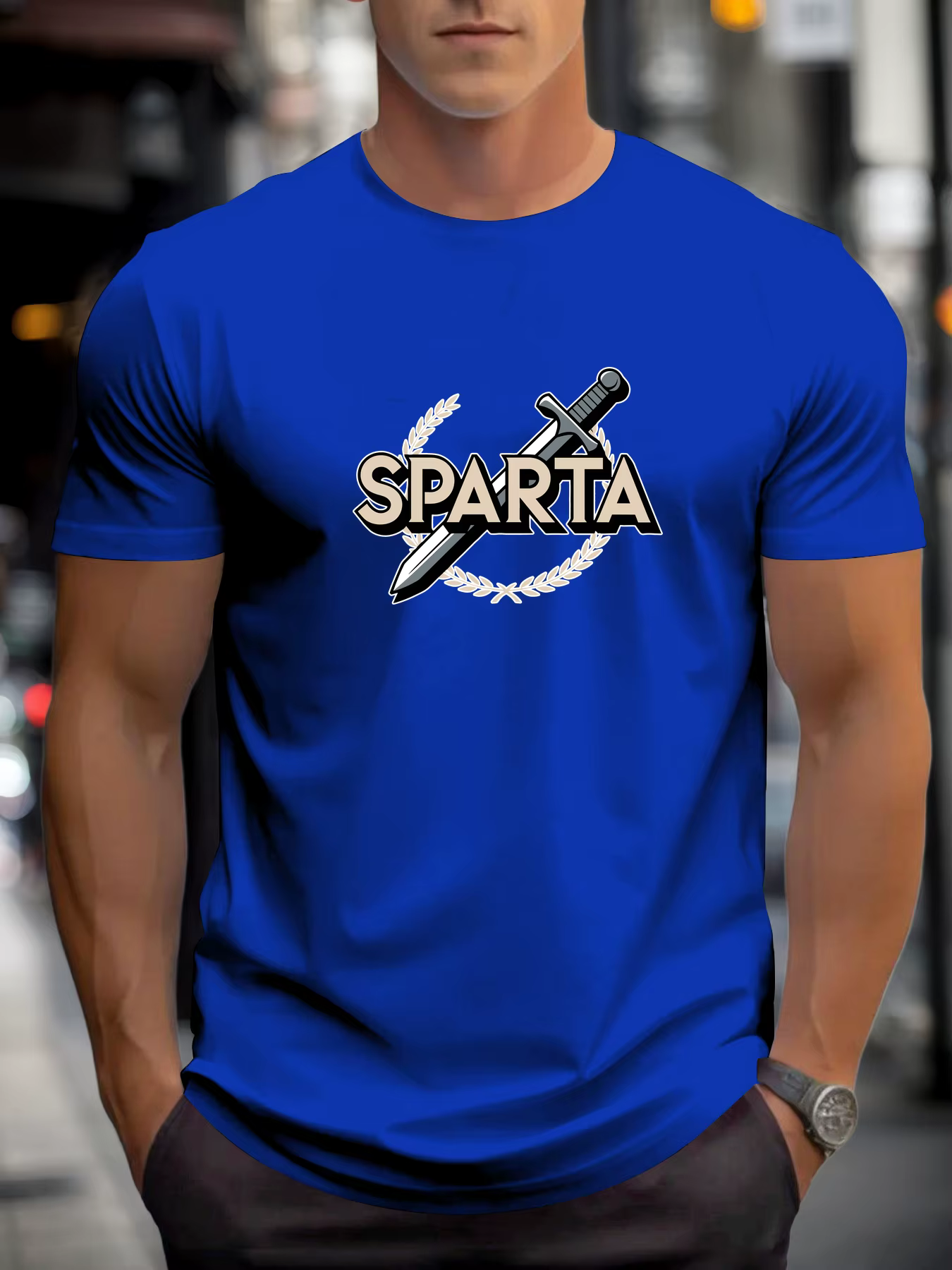 T-shirts pour hommes spartiate 100 % coton impression graphique été t-shirt col rond décontracté respirant style de rue haut quotidien