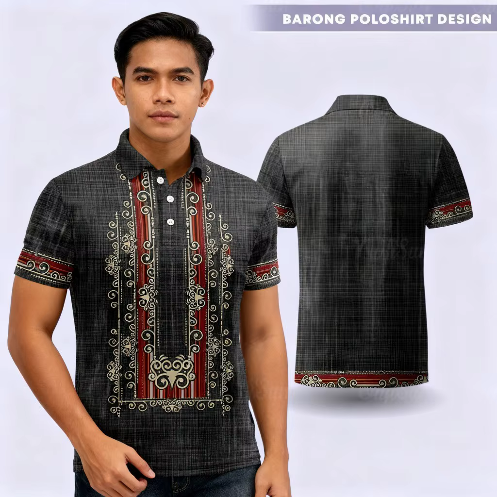 Chemise Polo Unisexe Barong 2026 – Tenue Traditionnelle Philippines – Manches Courtes – Idéale pour Festivals et Tenues Décontractées