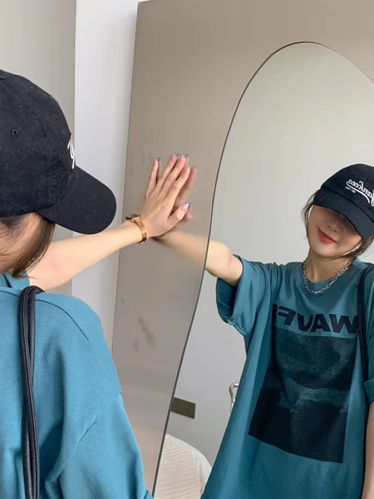 T-shirt manches courtes femme blanc, streetwear estival et créatif, Harajuku