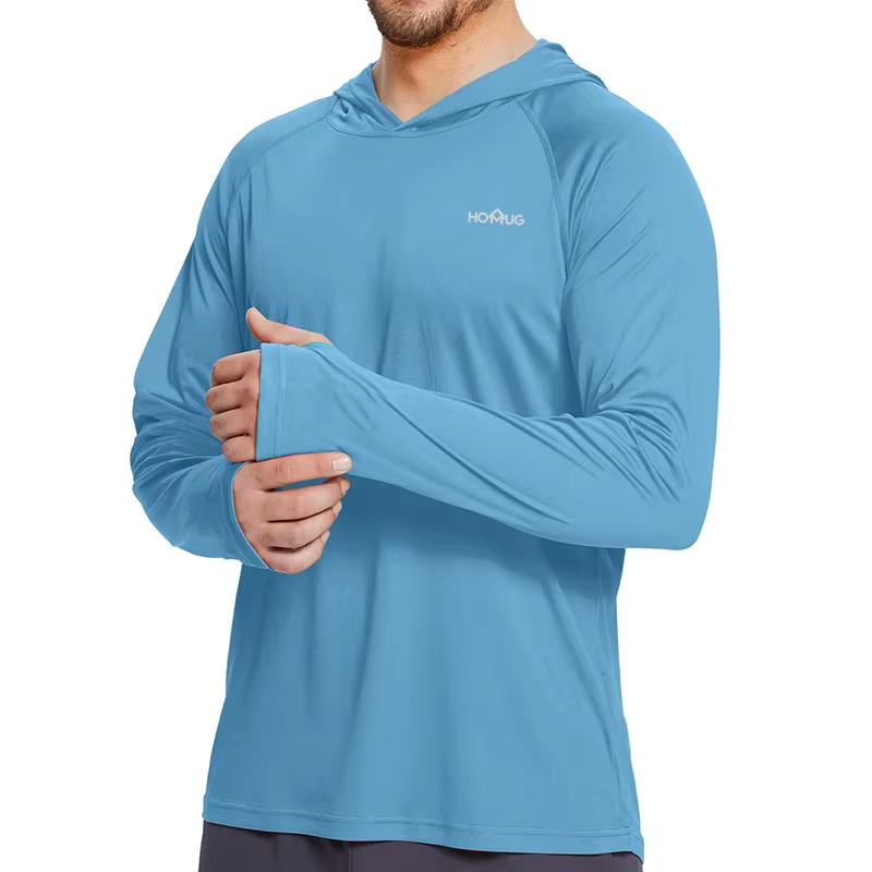 Sweat à capuche pour hommes Protection solaire UPF50 + T-Shirt à manches longues chemise de cyclisme à capuche séchage rapide respirant crème solaire UV chemises de pêche