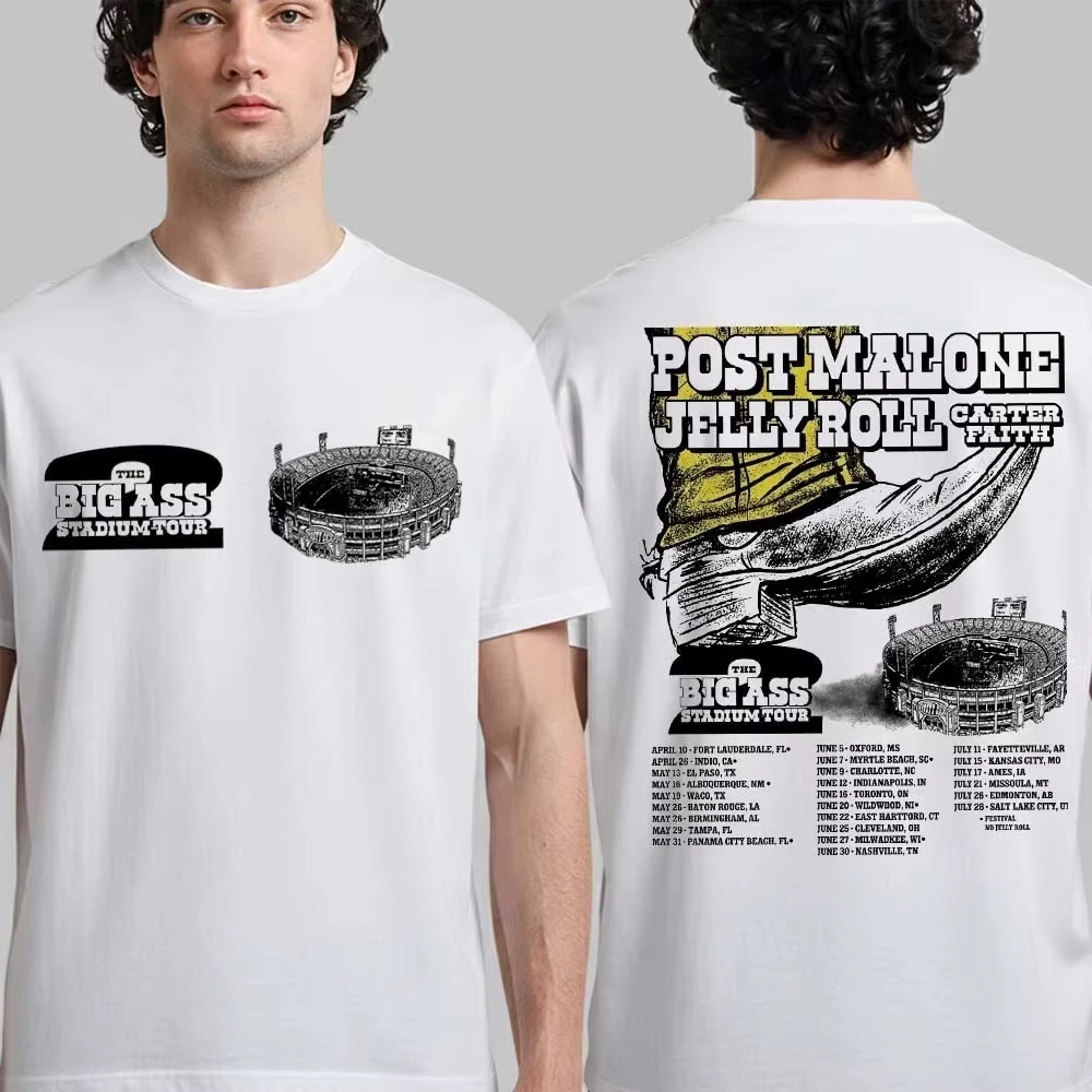 T-shirt Post Malone 2026 Mega Stadium Tour pour couple