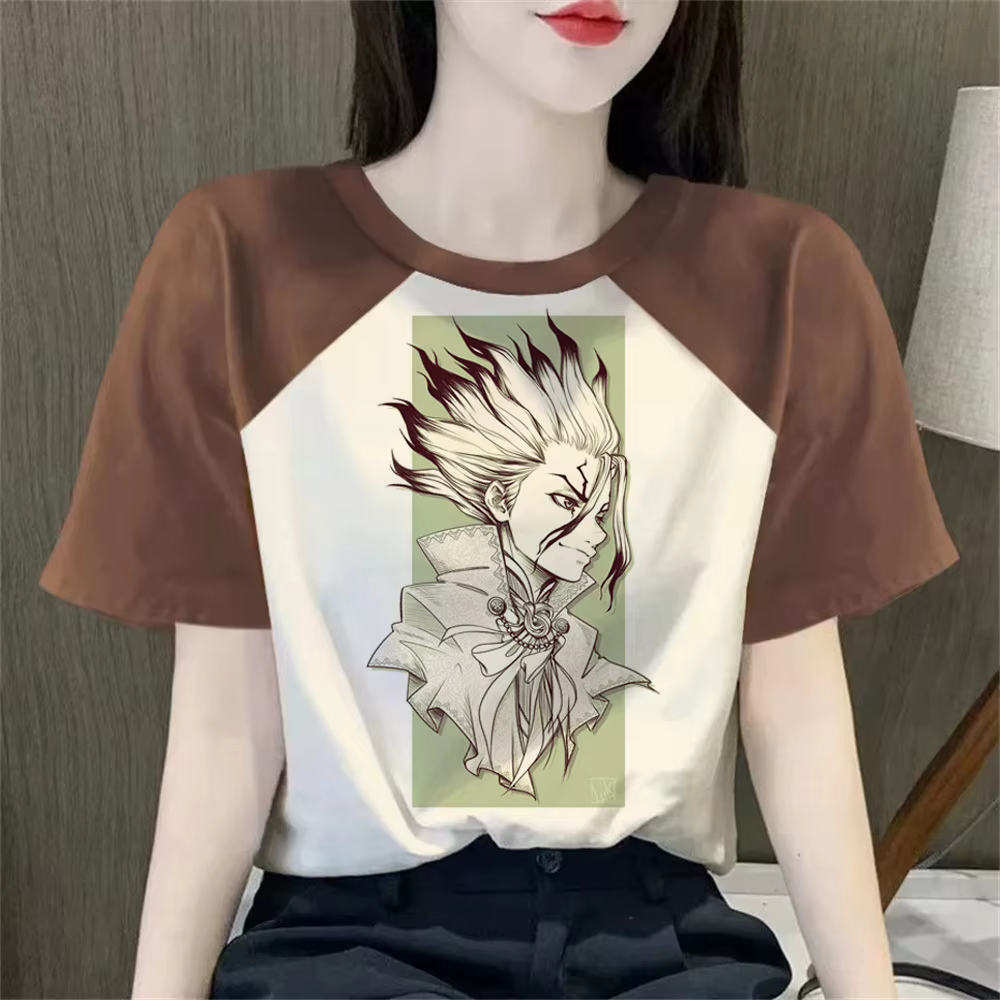 Dr Stone t-shirt adolescent gothique années 2000 confortable graphique Pop Culture 80s chemise streetwear Pastel classique anime esthétique Vintage
