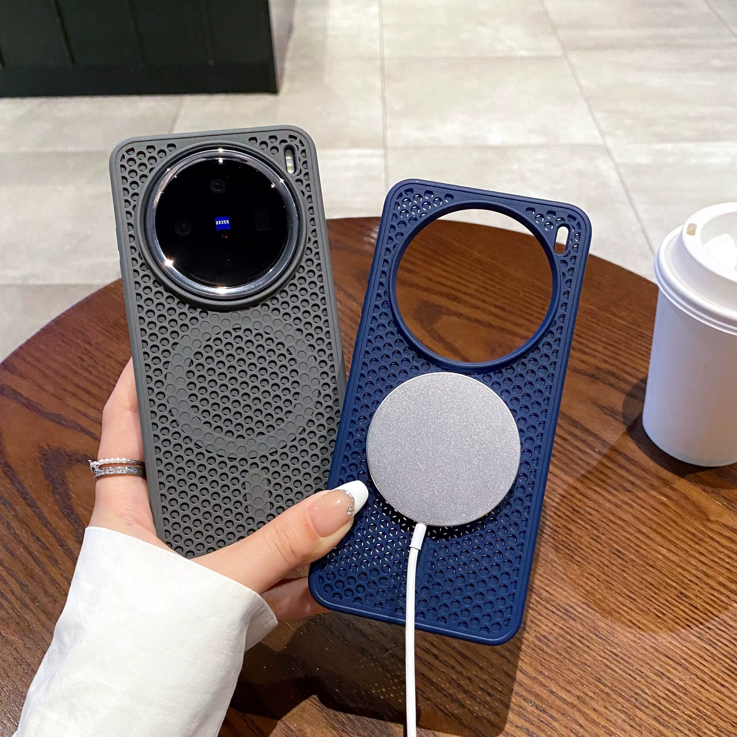 Grille en nid d'abeille maille refroidissement Silicone Magsafe housse Vivo X200 coque de Dissipation thermique