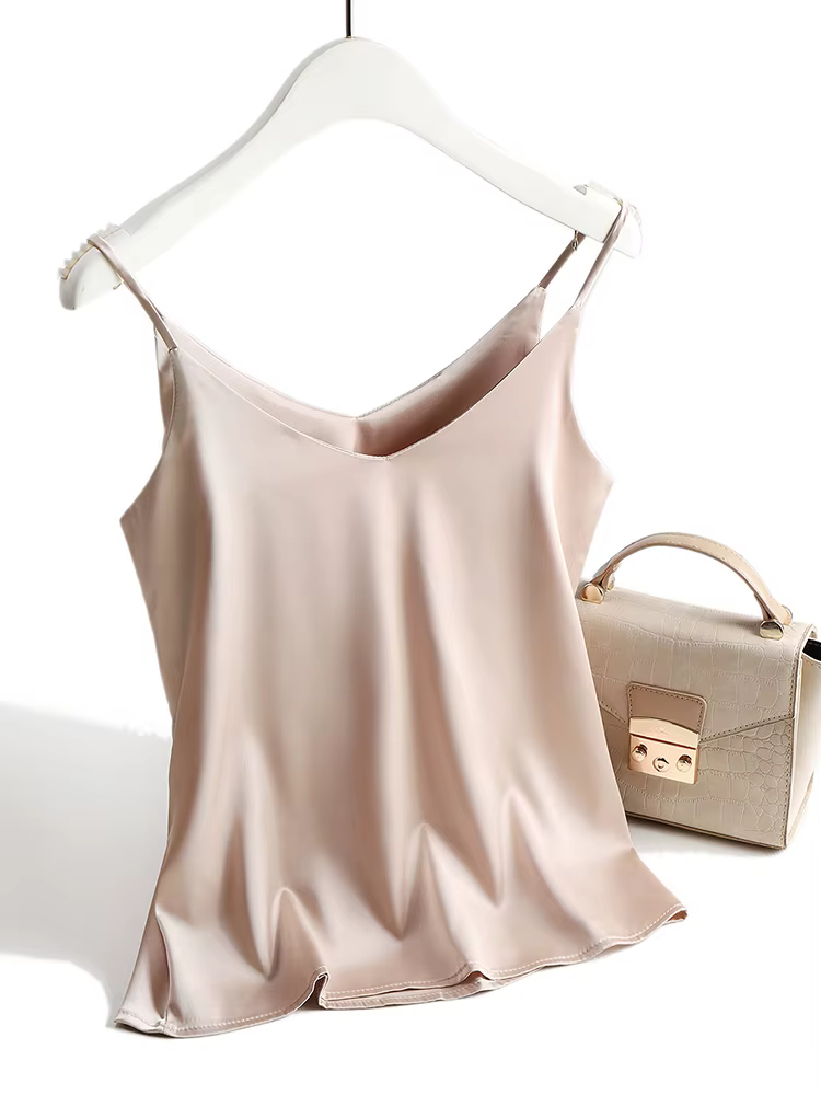 Injprecious-Haut à bretelles spaghetti pour femme
