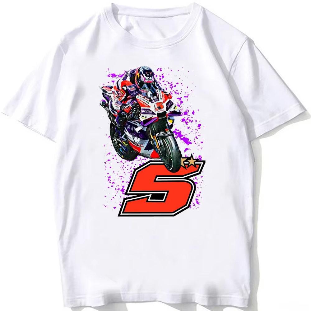 Johann Zarco 5 France GP équitation T-Shirt nouvel été hommes à manches courtes Hip Hop Sport garçon t-shirts occasionnels moto hauts blancs
