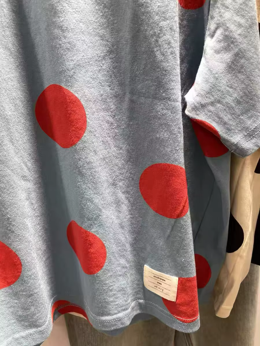 T-shirt à pois style japonais Mori Girl 2026 pour femme