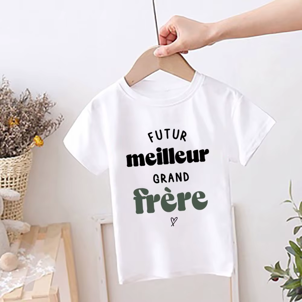 Future grande sœur grand frère ami imprimé chemise bébé annonce T-shirt garçons filles à manches courtes chemises
