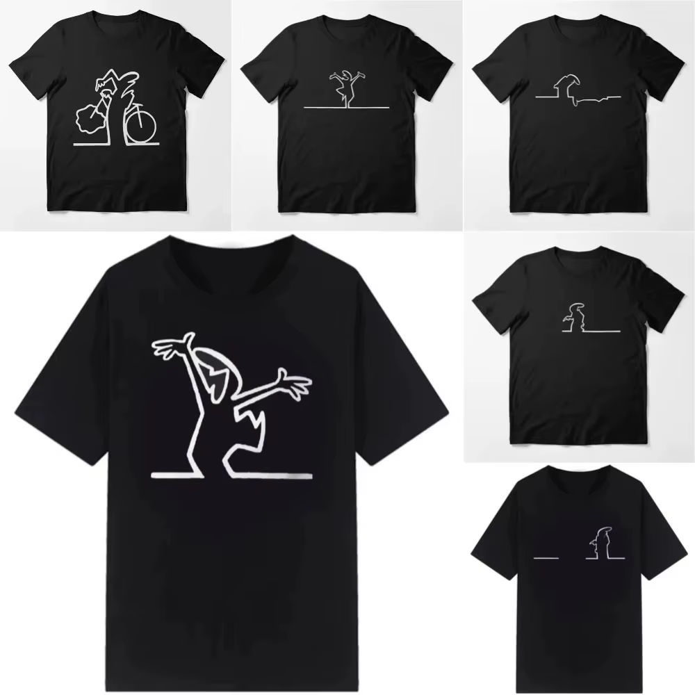 Drôle Meme hauts créatif La Linea la ligne Osvaldo Cavandoli TV T-Shirt hommes mode femmes t-shirts Streetwear