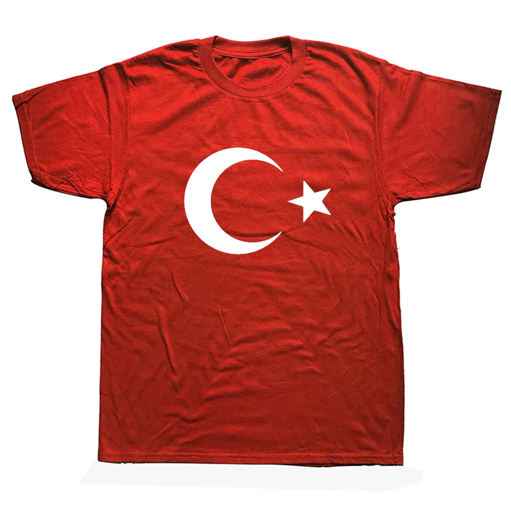 Nouveau T-shirt Turc pour Homme – Coton Décontracté d'Été à Manches Courtes avec Drapeaux Turcs Amusants