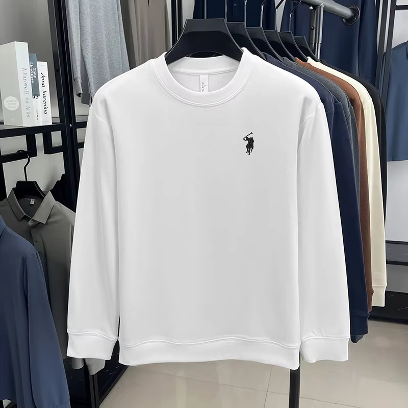 T-shirt à manches longues à col rond élégant et luxueux
