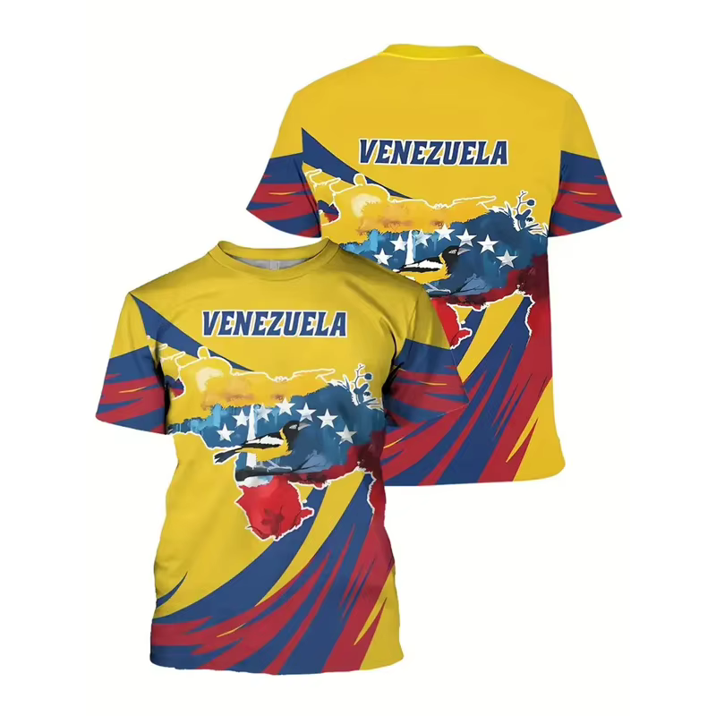 Nouveau à Venezuela drapeau T-shirt hommes mode 3d imprimé
