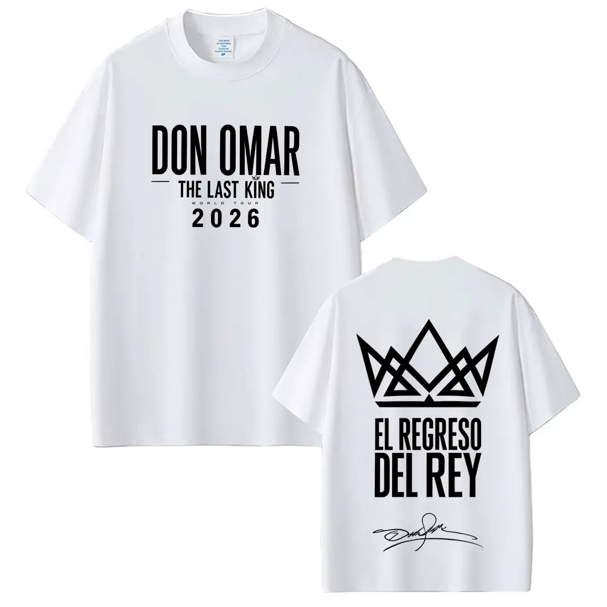 T-shirts imprimés du rappeur Don Omar The Last King Tour 2026