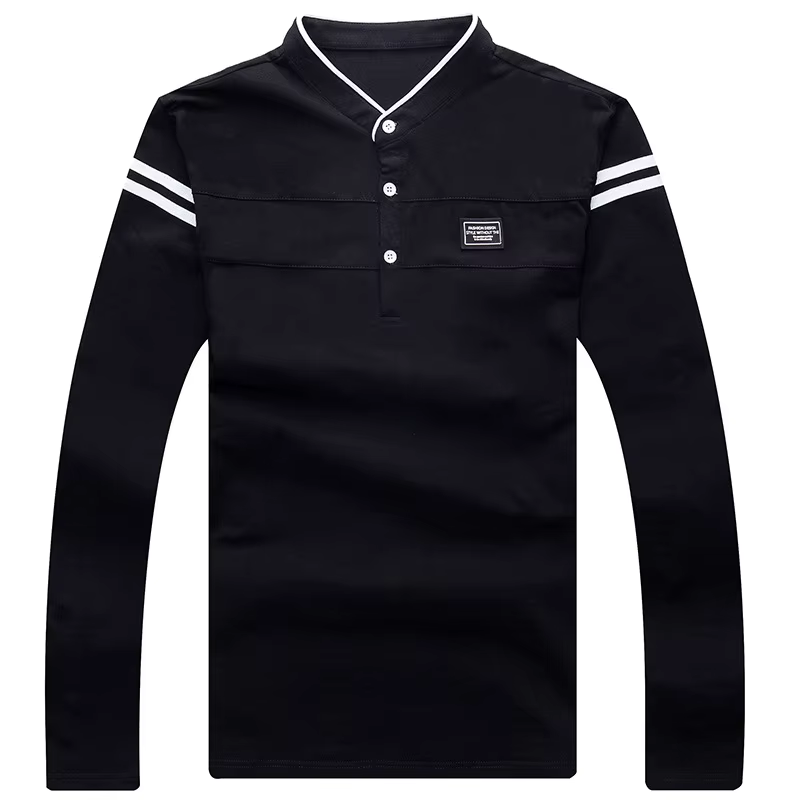 Polo à manches longues et col montant pour hommes