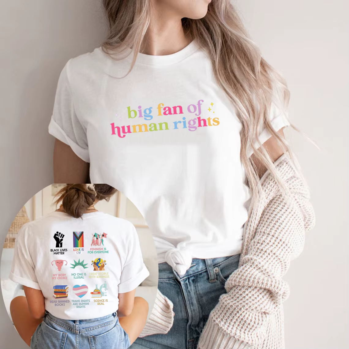 T-shirt « Grand fan des droits humains »
