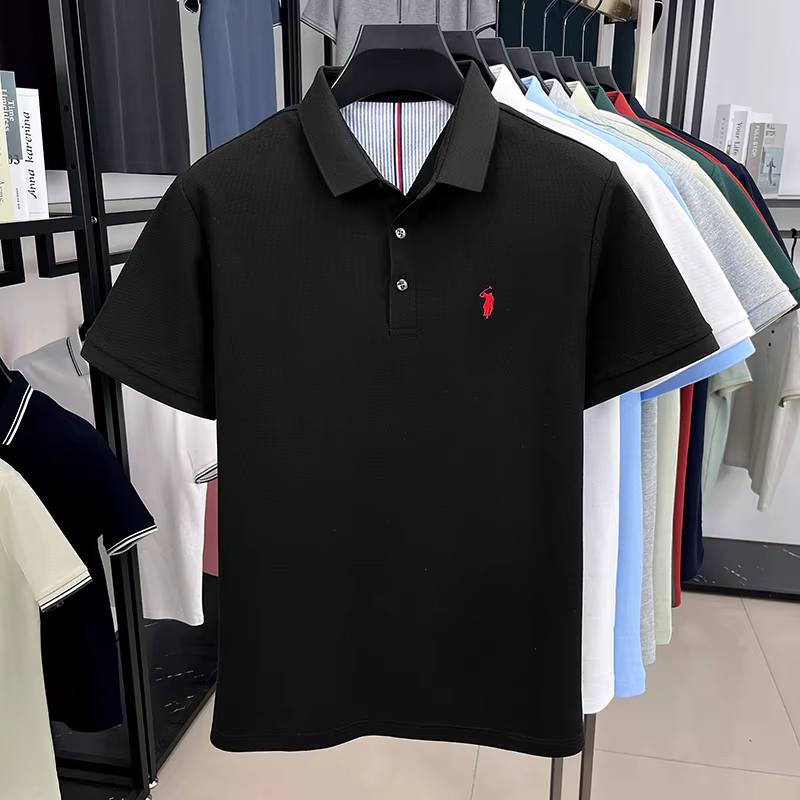 Marque haut de gamme 100% coton manches courtes polo shirt hommes luxe classique vente chaude poney broderie mode