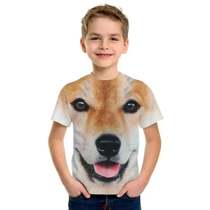 T-Shirts drôles avec visage de singe pour enfants
