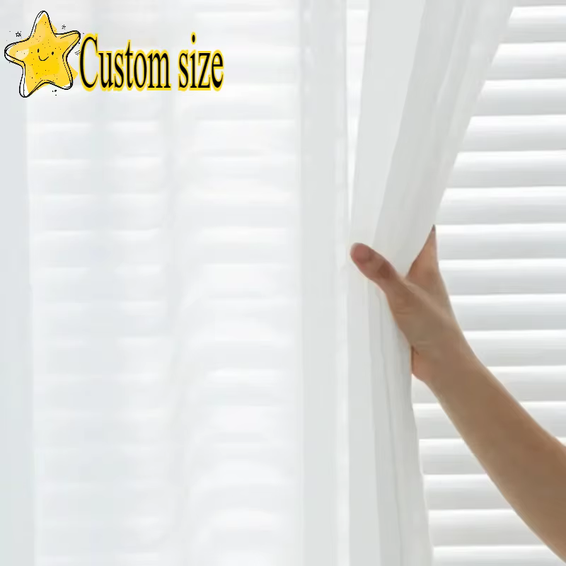 Rideaux en Tulle blanc Transparent pour décor de salon, Voile Transparent solide, rideau de cuisine moderne, chambre à coucher, intérieur élégant et extérieur
