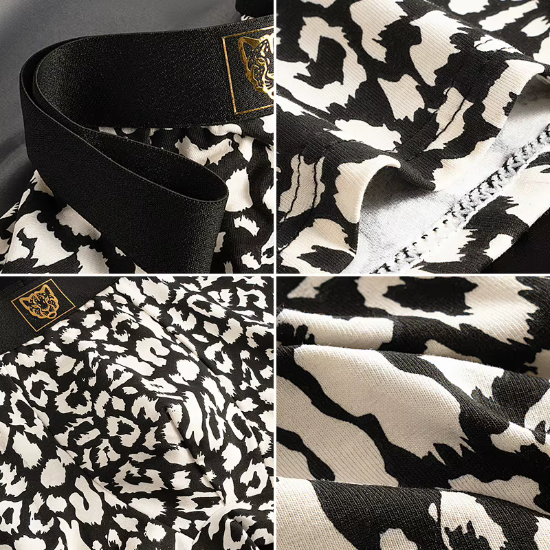 Boxer léopard avec pochette en U pour homme