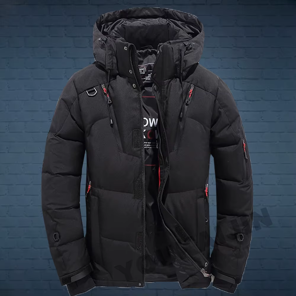 Doudoune 5XL pour hommes -20 ° C Manteau à capuche chaud en duvet de canard blanc pour l'hiver