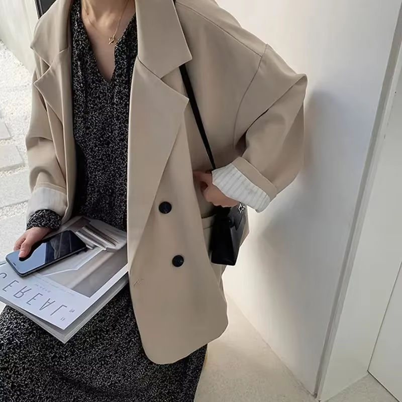 Blazer surdimensionné imbibé coréen pour femmes