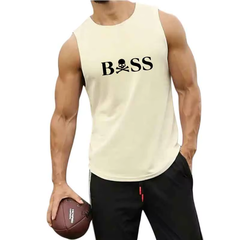 Débardeur de fitness ample pour hommes, t-shirt sans manches, vêtements de fitness, gilet d'entraînement de basket-ball, sous-vêtement de sport pour hommes