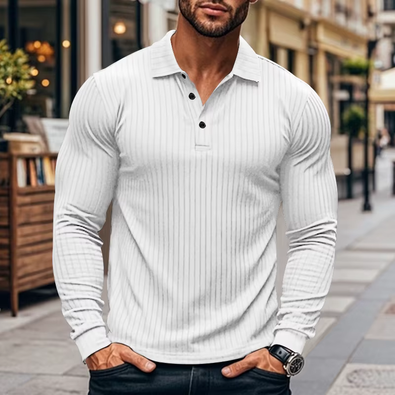 T-shirt fin à manches longues pour hommes
