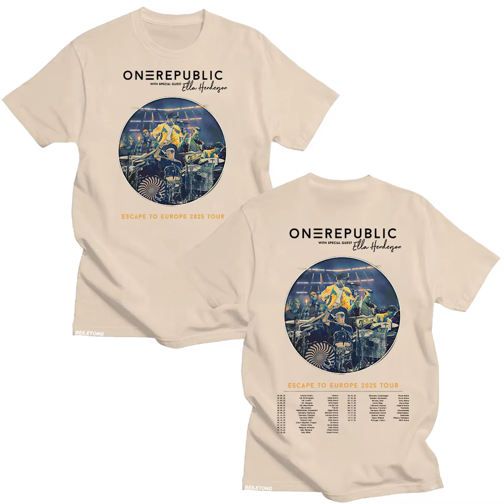 Escape To Europe 2025 Tour T-shirt OneRepublic Fans Cadeau Parfait