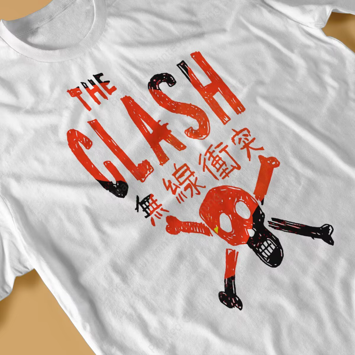 T-shirt imprimé drôle rouge The Clash pour couple