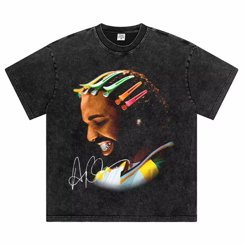 T-Shirt Surdimensionné en Coton Délavé pour Homme
