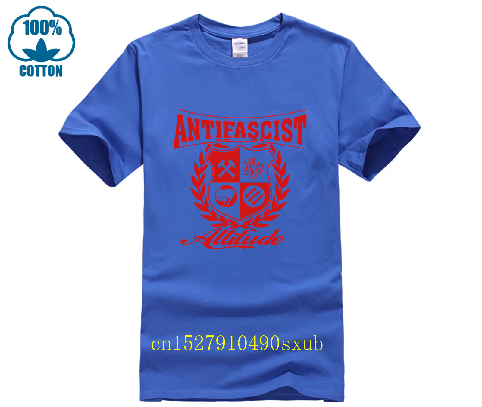 T-shirt col rond homme, décontracté et cool, à la mode, antifasciste