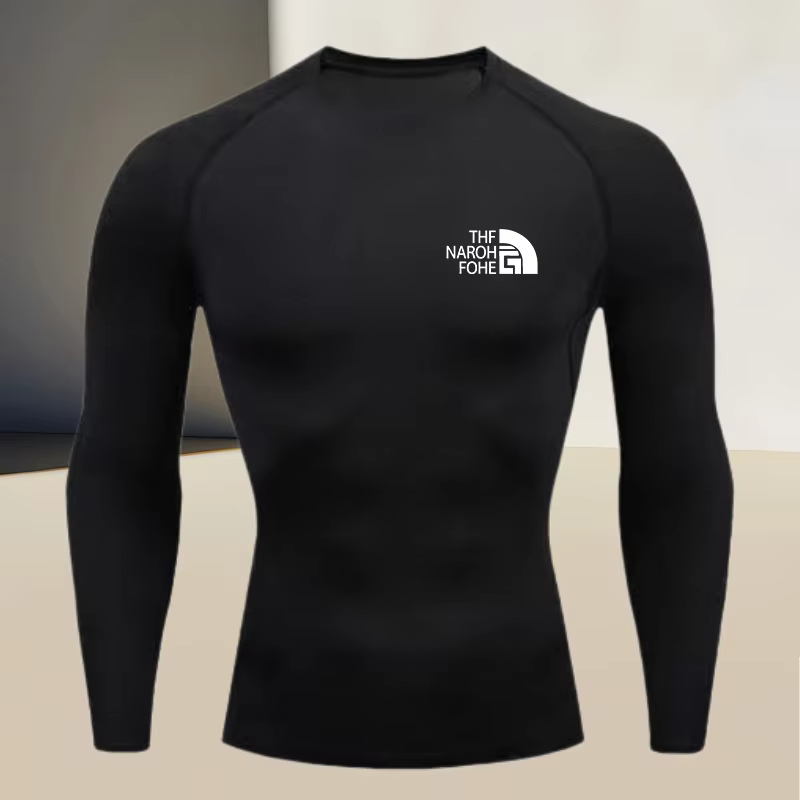 T-shirt de compression pour homme à col rond