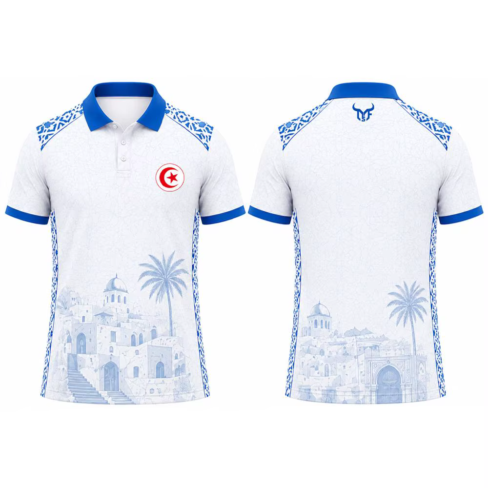 Nouveau Polo 2026 à Imprimé Drapeau de la Tunisie
