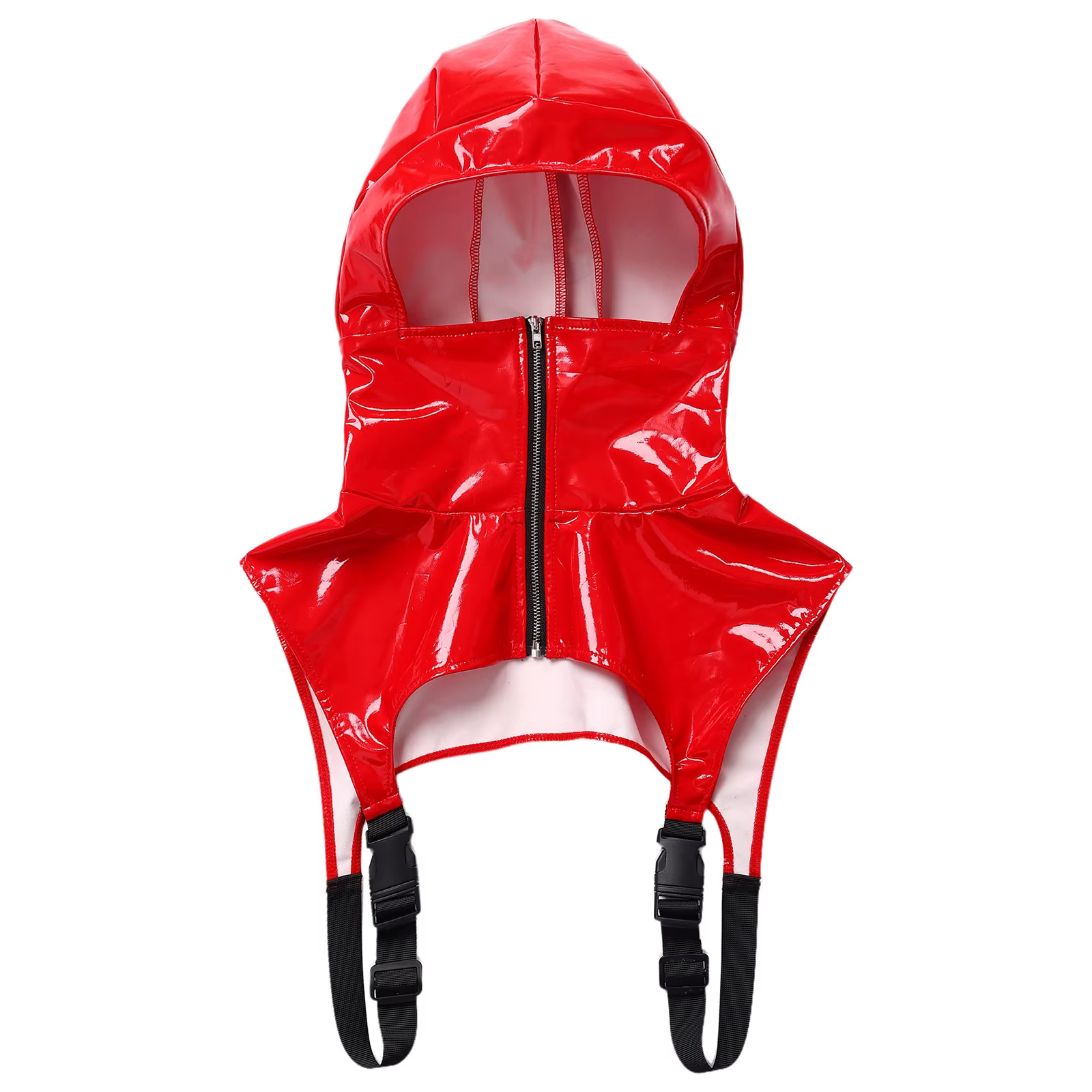 Débardeur court à capuche en similicuir PU pour homme