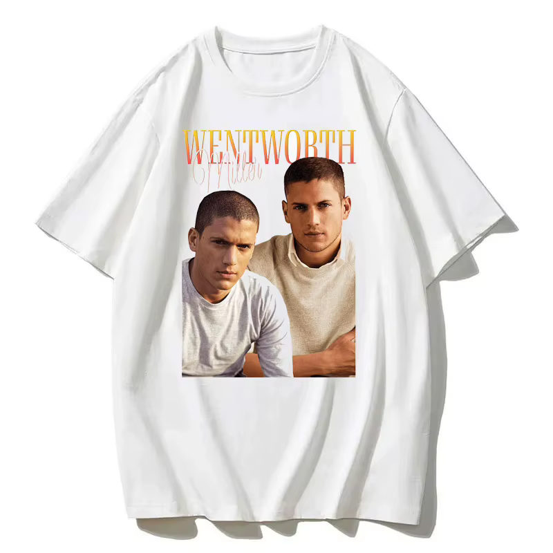 Hommes Vintage t-shirts série Tv Prison Break vêtements esthétiques Michael Scofield Y2k chemise Streetwear imprimé T-shirt haut coton