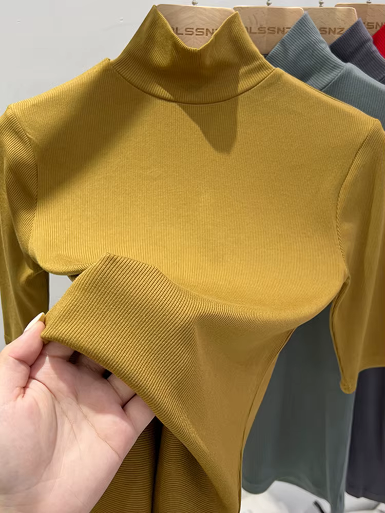 T-shirt basique femme 2026 à col roulé