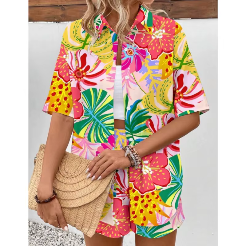 Ensemble T-shirt et Short à manches courtes pour femmes