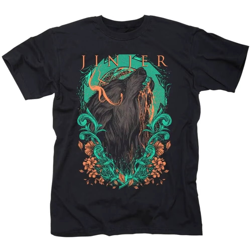 T-shirt en coton graphique JINJER 2026 unisexe, manches courtes, mode estivale, marque de luxe, décontracté, vintage, rétro