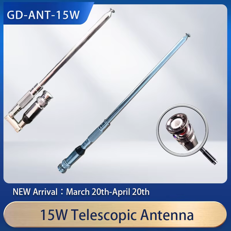 GD-Antenne Transmetteur 15W Antenne télescopique ou adaptateur ou antenne 50w 1/4 ondulée