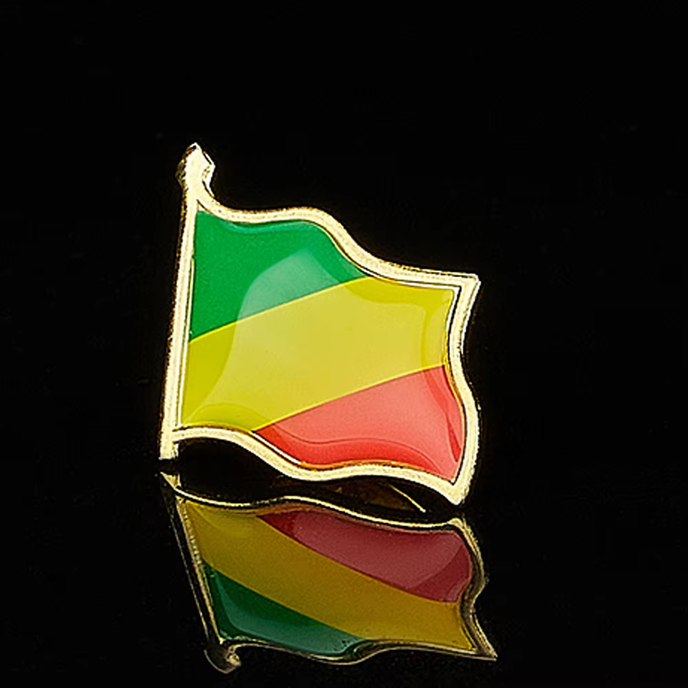 Broche en plaqué or République du Congo, pays africain, sensation nationale, insigne de bateau, broche