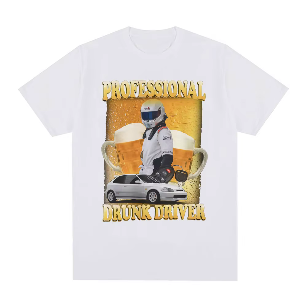 Pilote ivre professionnel drôle Meme T-Shirt hommes femmes mode Vintage à manches courtes T-shirts coton décontracté