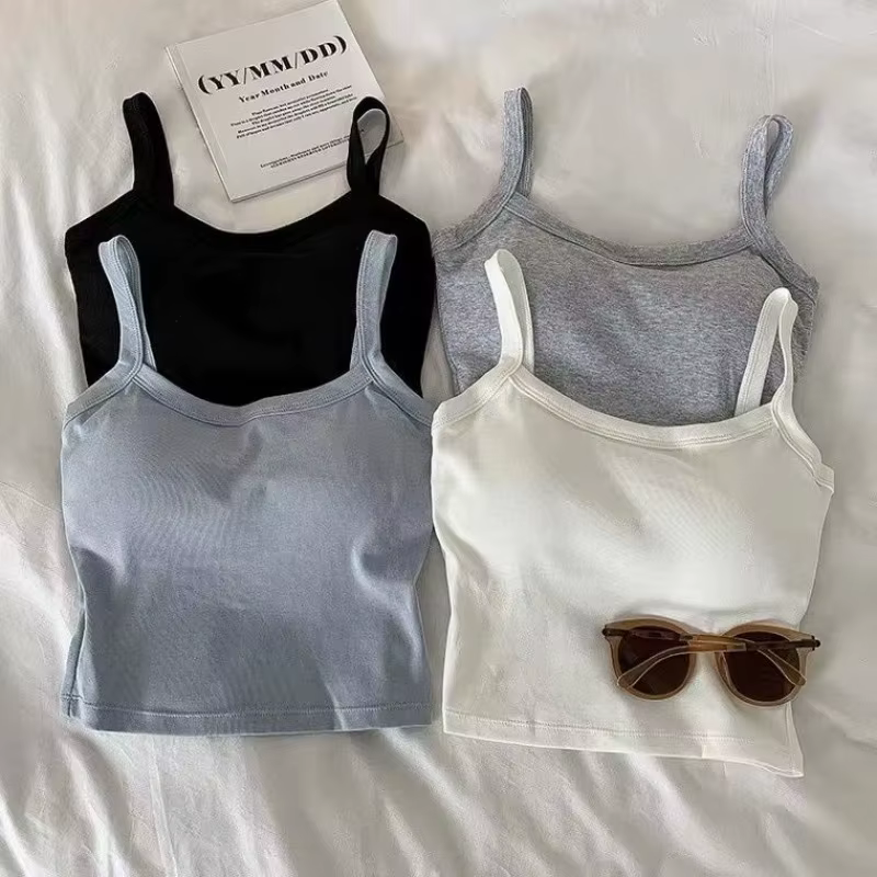 Haut court femmes Sexy hauts sans manche mode femme sous-vêtements dame Camisole fille basique T-shirt gilet Lingerie soutiens-gorge bustiers chaud
