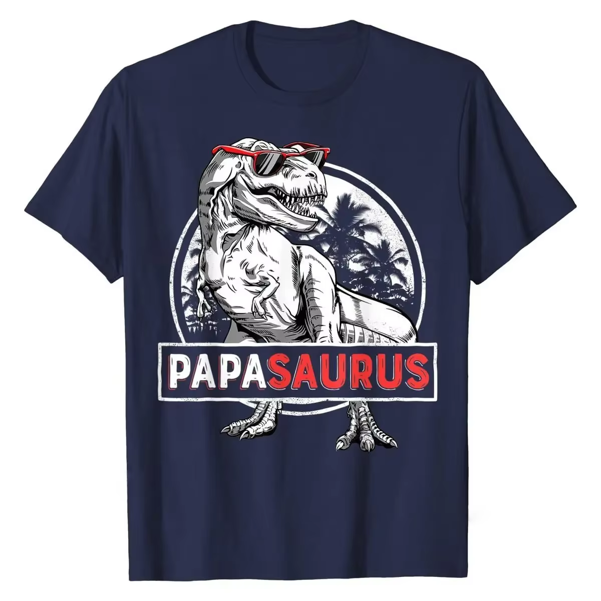 Nouveau T-shirt PAPASAURUS 2026 – T-Rex Papa Saurus Dinosaure pour Homme – Coton Classique – Hauts pour Garçon – Streetwear Tendance et Original